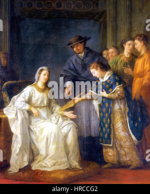 Saint Louis, Roi de France, Remettant la Regence sa nur Blanche de Castille, par Joseph-Marie Vien Stockfoto