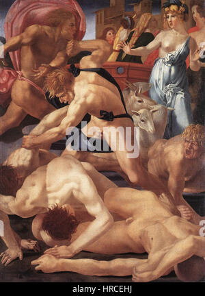 Rosso Fiorentino - Moses verteidigt die Töchter von Jethro - Web Gallery of Art Stockfoto