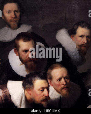 Rembrandt - die Anatomie Vorlesung von Dr. Nicolaes Tulp (Detail) - WGA19141 Stockfoto