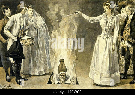 Felicien de Myrbachs „Aventures de la famille Raton“ zeigt eine fantasievolle und humorvolle Reihe von Szenen mit einer Familie von Ratten. Das Artwork verbindet Elemente der Satire mit verspielter Erzählung und fängt den leichtsinnigen Ton und den detaillierten Ausdruck der Charaktere ein. Stockfoto