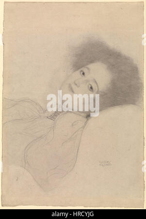 Gustav Klimt (österreichisch - Porträt einer jungen Frau liegend - Google Art Project Stockfoto