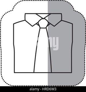 Kontur Krawatte mit Hemd-Symbol Stock Vektor