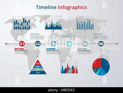 Vektor-Illustration Timeline. flaches design Stock Vektor