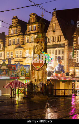 Statue des Roland auf dem Bremer Marktplatz. Bremen, Deutschland. Stockfoto