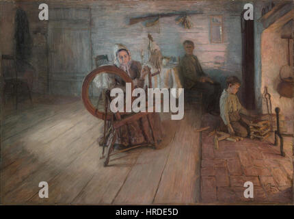 Henry Ossawa Tanner - Spinnen von Firelight (1894) Stockfoto