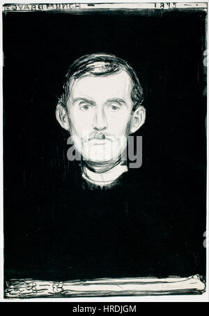 Edvard Munch - Selbstporträt (1895) G0192-59 - Google Art Project Stockfoto