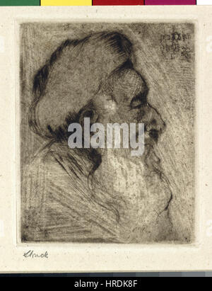 Hermann Struck war ein deutsch-jüdischer Künstler, der für seine grafischen Arbeiten bekannt war. Seine Radierungen und Drucke zeigen oft Figuren mit starker emotionaler Intensität und komplizierten Details, die Realismus mit Expressionismus in seinem einzigartigen Stil verbinden. Stockfoto