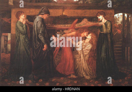 Dante Gabriel Rossetti - Dantes Traum zum Zeitpunkt des Todes von Beatrice (1871) Stockfoto