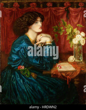 Dante Gabriel Rossetti - Jane Morris (blaue Seidenkleid) Stockfoto