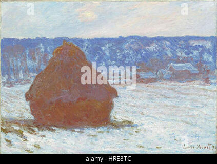 Claude Monet - Stapel von Weizen (Schnee-Effekt, bewölkten Tag) Stockfoto
