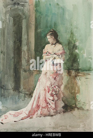 Francisco Pradilla y Ortiz - Retrato de Una dama Stockfoto