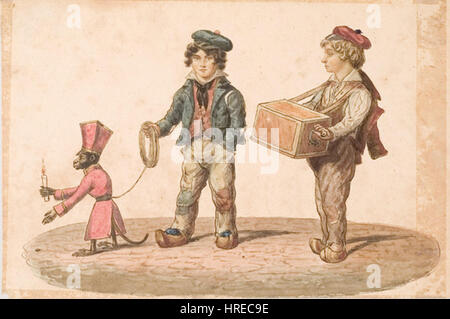 Edward-Williams-Clay-Organ-Grinder-with-Monkey-1828 Stockfoto