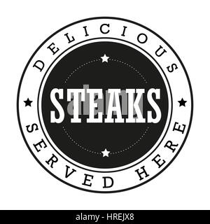 Steaks Vintage Stempel logo Stock Vektor