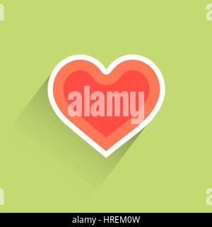Flaches Herz Herz-Symbol Stock Vektor