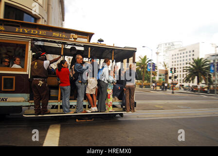 Eine Straßenbahn in San Francisco, USA Stockfoto