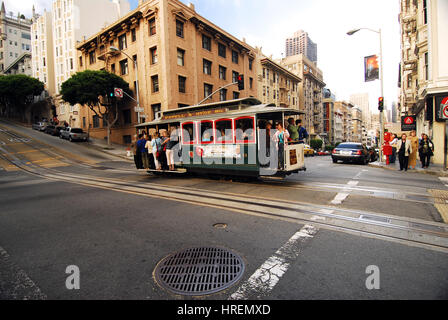 Eine Straßenbahn in San Francisco, USA Stockfoto