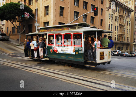 Eine Straßenbahn in San Francisco, USA Stockfoto