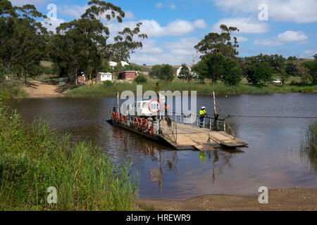 Malgas Pont Fähre am Breede River, Crow, western Cape, Südafrika Stockfoto