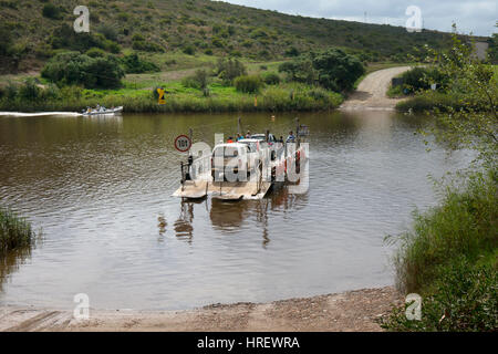 Malgas Pont Fähre am Breede River, Crow, western Cape, Südafrika Stockfoto