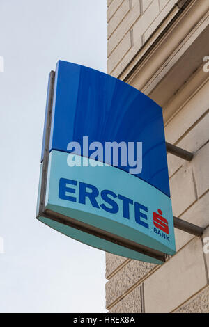 Wien, ÖSTERREICH, DEC. 7., 2017 - die erste Sparkasse ist die zweite führende großen Verbraucher Bank in Österreich mit Filialen in ganz Zentral- und Osteuropa Stockfoto