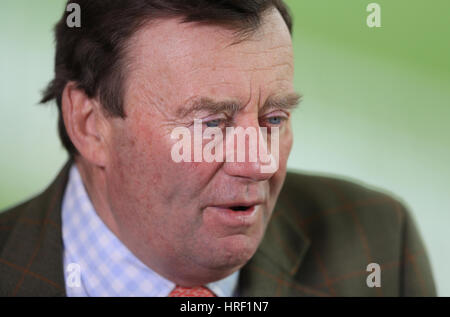 Trainer Nicky Henderson während der Pressekonferenz auf der Pferderennbahn Cheltenham vor dem Festival 2017. DRÜCKEN SIE VERBANDSFOTO. Bilddatum: Mittwoch, 1. März 2017. Siehe PA Story RACING Cheltenham. Bildnachweis sollte lauten: Tim Goode/PA Wire. Stockfoto