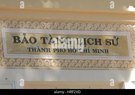 Museum der vietnamesischen Geschichte in Ho-Chi-Minh-Stadt, Vietnam. Museum für vietnamesische Geschichte zeigt Vietnams Geschichte mit Exponaten aus allen Epochen. Stockfoto