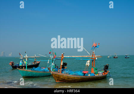 Angelboot/Fischerboot in Cha-am, thailand Stockfoto