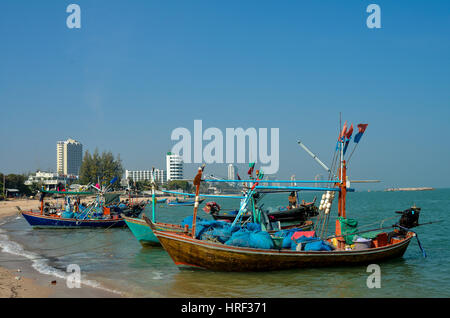 Angelboot/Fischerboot in Cha-am, thailand Stockfoto