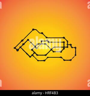 Mechanische Systeme, vector technische Zeichnung mit geometrischen teilen Mechanismus. Futuristische Industrieprojekt kann in Web-Design und als Hintergrundbild verwendet werden Stock Vektor