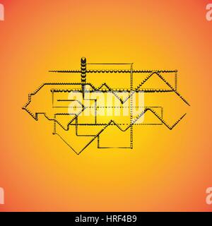 Mechanische Systeme, vector technische Zeichnung mit geometrischen teilen Mechanismus. Futuristische Industrieprojekt kann in Web-Design und als Hintergrundbild verwendet werden Stock Vektor