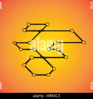 Mechanische Systeme, vector technische Zeichnung mit geometrischen teilen Mechanismus. Futuristische Industrieprojekt kann in Web-Design und als Hintergrundbild verwendet werden Stock Vektor