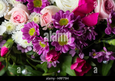 schöne helle Blumenstrauß hautnah Stockfoto