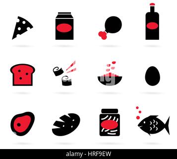 11383437 - 12 Lebensmittel. elegante Gruppe von verschiedenen Lebensmittel-Vektor-Objekte. Stockfoto