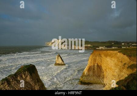 Freshwater Bay mit Blick auf Tennyson Down, Isle Of Wight Stockfoto