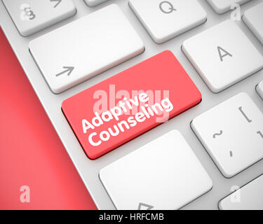 Service-Konzept: Adaptive Beratung auf der Computertastatur liegen auf roten Hintergrund. Service-Konzept: Adaptive Beratung im modernen Tastatur Hinterg Stockfoto