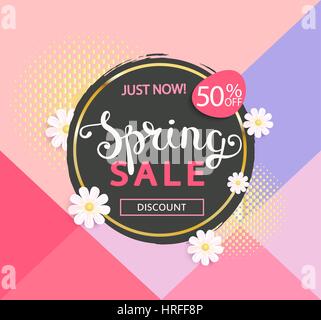 Der Frühling-Verkauf-logo Stock Vektor