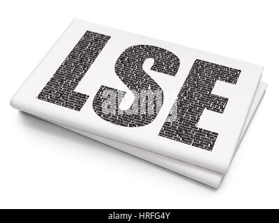 Stock Market Indizes Konzept: LSE auf leere Zeitung Hintergrund Stockfoto