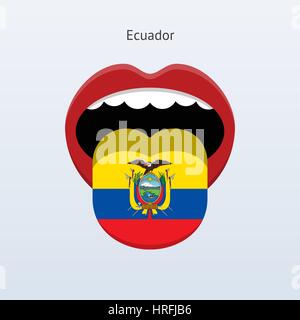 Ecuador-Sprache. Abstrakt menschliche Zunge. Vektor-Illustration. Stock Vektor