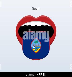 Guam-Sprache. Abstrakt menschliche Zunge. Vektor-Illustration. Stock Vektor