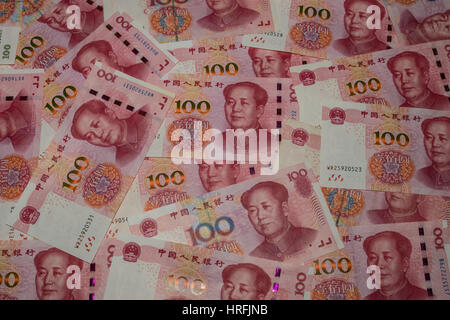 Chinesische Renminbi (Yuan) Banknoten Stockfoto