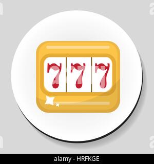 Der einarmige Bandit Aufkleber Symbol flach Stil. Vektor-Illustration. Stock Vektor