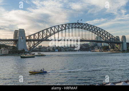 Sydney Harbour Bridge, New-South.Wales, Australien im Geschäftsviertel der Innenstadt von Sydney ist das ikonische Bild. Den Spitznamen "The Kleiderbügel" von den Einheimischen Stockfoto