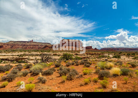 Jakobs Stuhl, ein 270-Fuß Wingate Sandstein Turm in Süden-zentralem Utah, nördlich von Highway 95. Der Monolith ist über fünf Meilen von alten Bergbau Roa erreicht. Stockfoto