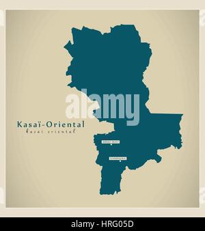 Moderne Karte - Kasai-Oriental Stock Vektor