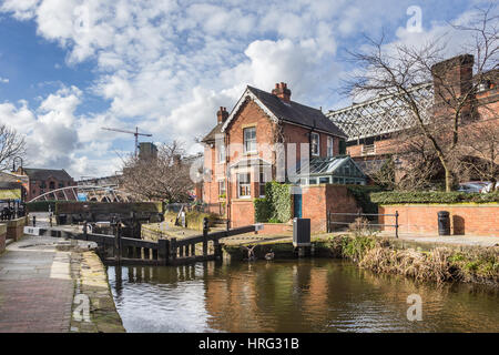 Schleusenwärter Cottage, Lock 92 Castlefield, Manchester, UK Stockfoto