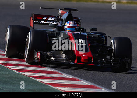 Montmelo, Spanien. 1. März 2017. Romain Grosjean (Haas F1 Team), während der Tag drei des Formel-1-Winter-Testfahrten am Circuit de Barcelona am 1. März 2017 in Montmelo, Spanien. Foto: S.Lau | Verwendung Weltweit Credit: Dpa/Alamy Live-Nachrichten Stockfoto