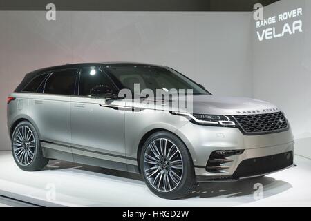 London, Vereinigtes Königreich von Großbritannien und Nordirland. 1. März 2017. Range Rover Velar Weltpremiere im London Design Museum. London, UK. 03.02.2017 | Nutzung weltweit Credit: Dpa/Alamy Live-Nachrichten Stockfoto