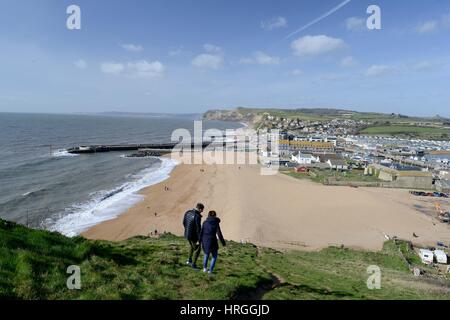 West Bay, Dorset, UK. 2. März 2017. Großbritannien Wetter. Strahlender Sonnenschein in Dorset. Bildnachweis: Dorset Media Service/Alamy Live-Nachrichten Stockfoto