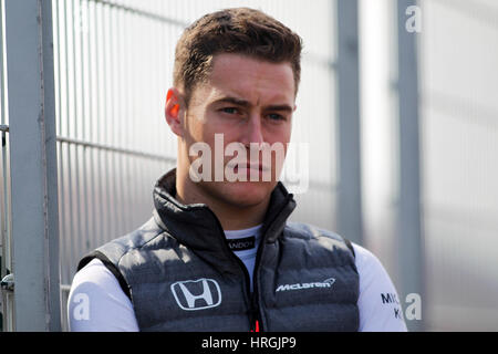 Barcelona, Spanien. 2. März 2017. Vandoorne bei nassem Wetter Tests in Montmelo, Barcelona, Spanien. Bildnachweis: Cronos Foto/Alamy Live-Nachrichten Stockfoto