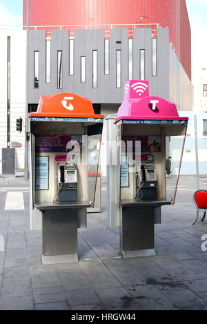 Telstra öffentlicher Münzfernsprecher in Melbourne Victoria Australien Stockfoto